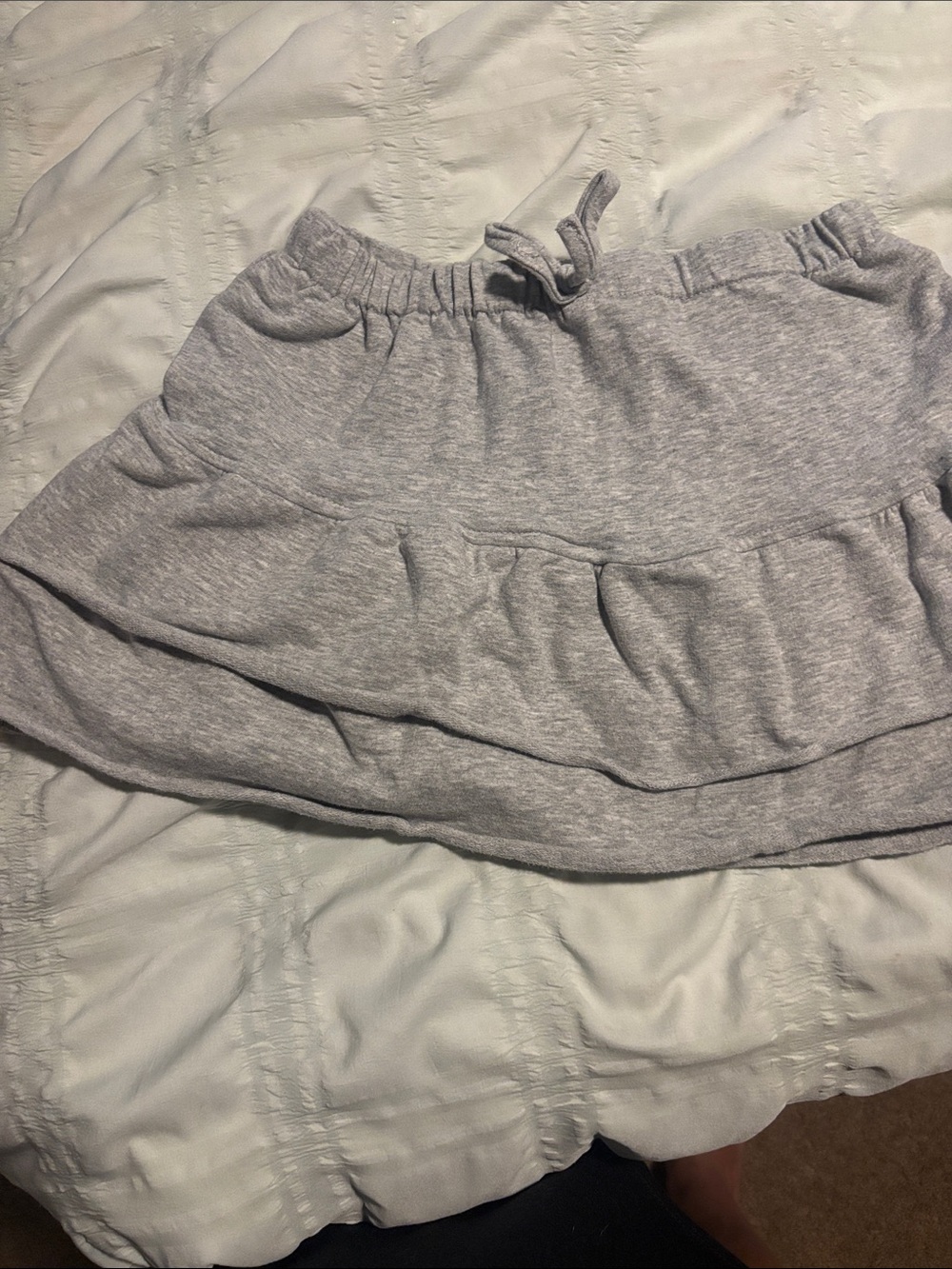Harper Light Gray Tiered Knit Skirt